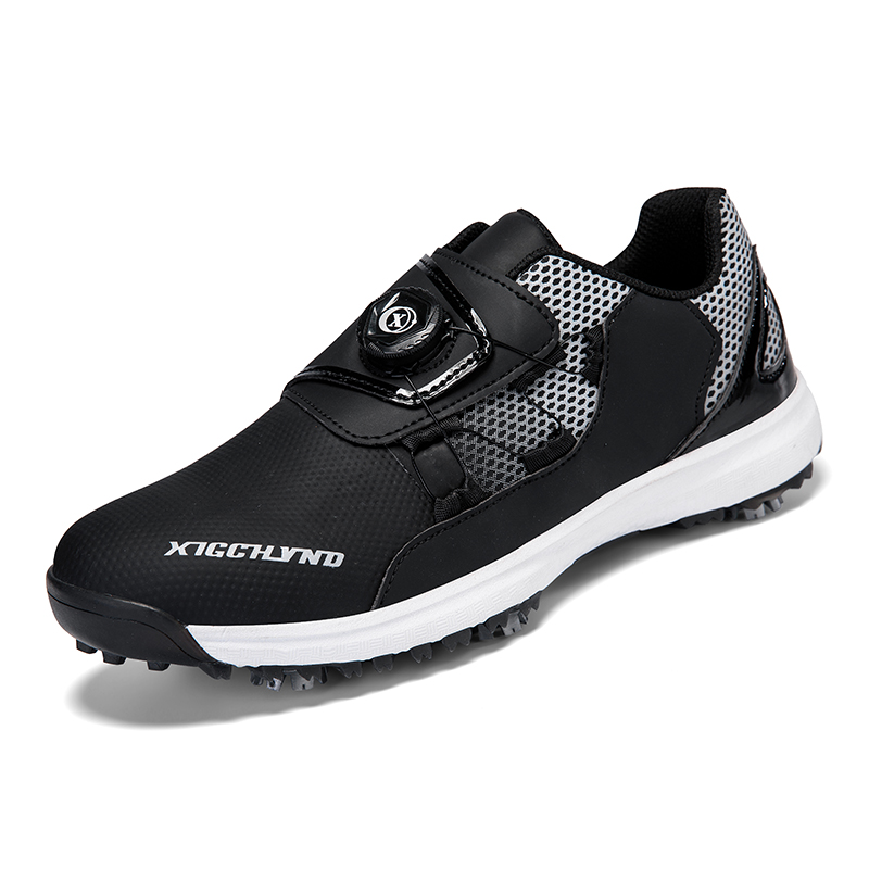 Men's golf shoes with twist-button laces, non-slip, waterproof, sporty, casual, lightweight, outdoor training shoesv