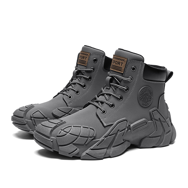 남성용 마틴 부츠, 가을 하이탑 방수, 미끄럼 방지, 내마모성, 슬립온 블랙 작업 캐주얼화