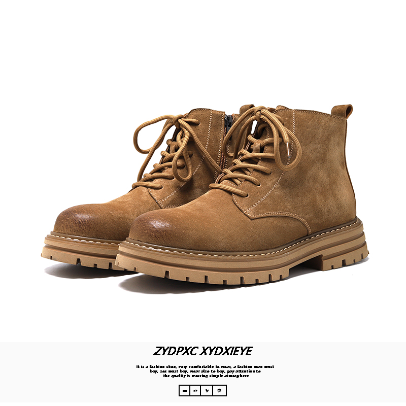 가을과 겨울을 위한 따뜻한 노란색 마틴 부츠